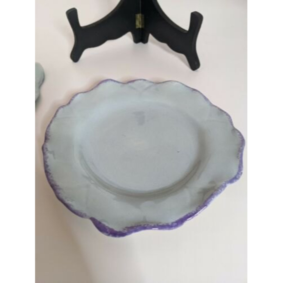 VINTAGE 2 piece Colander Rommel Nueva for Saparna Top & base =7.5" fluted Blue - Picture 8 of 12